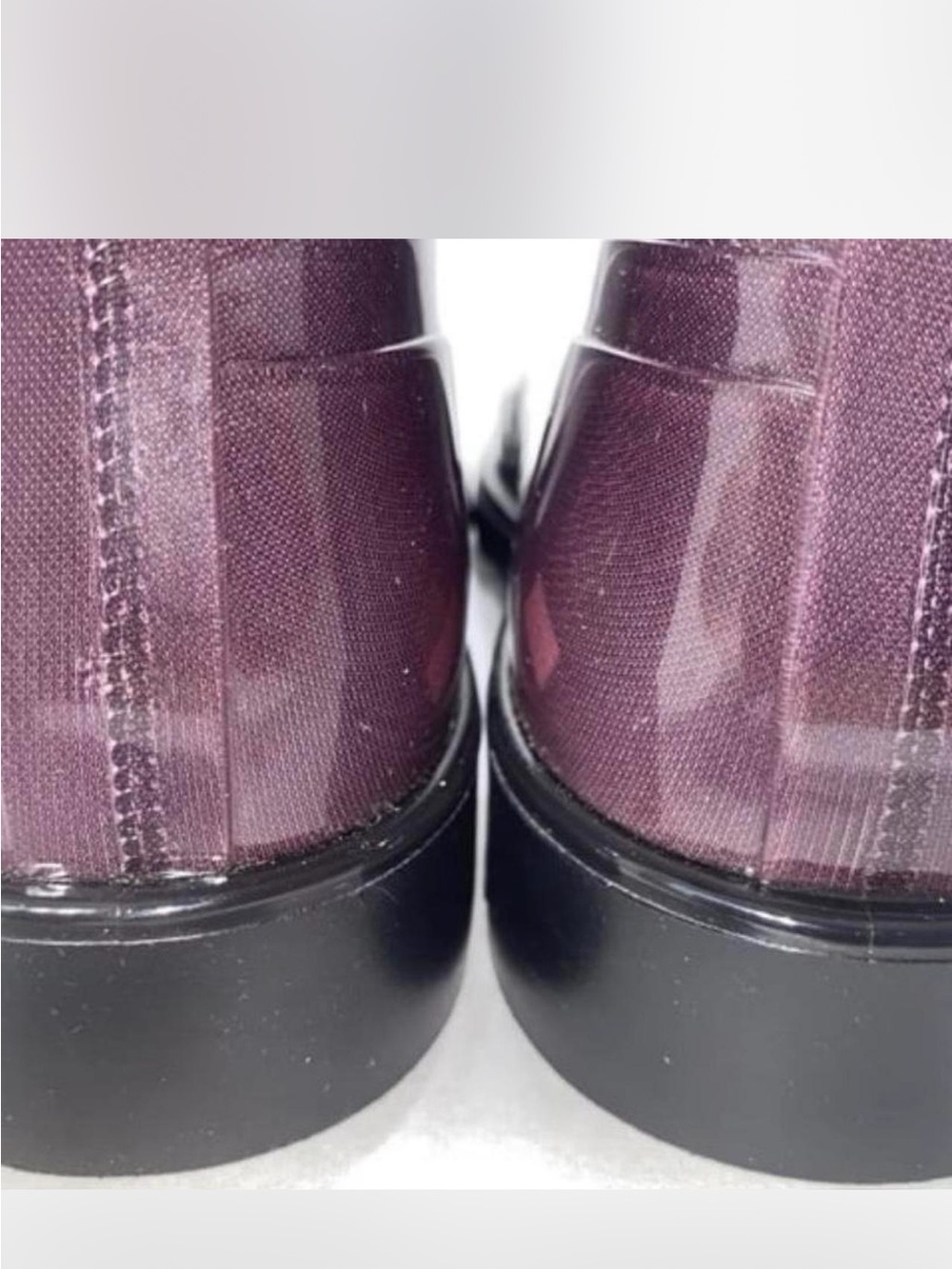 Burberry Navy Plaid Women's Tall Rain Boots - Picture 3 of 6